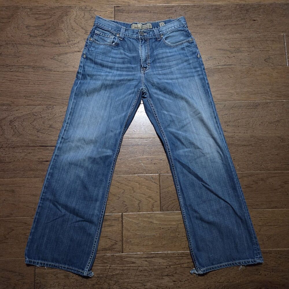 BKE Marshall Jeans Men 33x32 Blue Distressed Baggy Wide Leg Grunge Rock Y2K